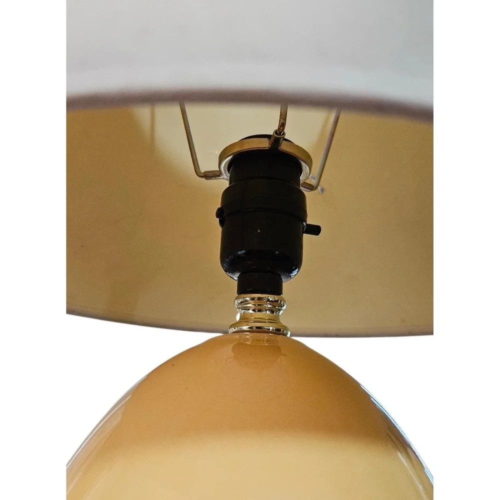 Bellamy Table Lamp Crackle Glaze Egg Shape Ceramic Lamp Mustard Yellow 17